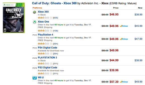 Buy Call of Duty Ghosts Xbox 360 Code Compare Prices