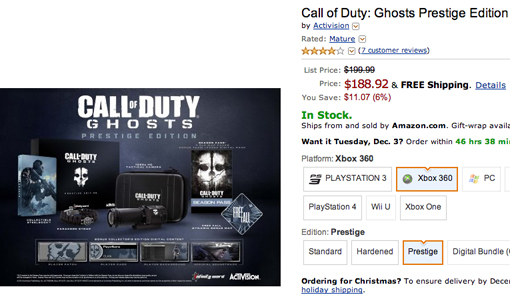 Call Of Duty: Ghosts Prestige …